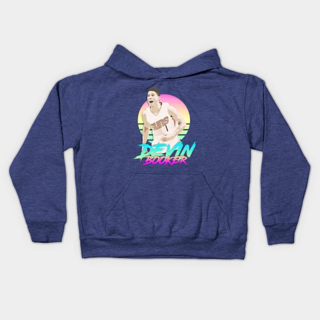 Devin Booker Retro Futuristic Aesthetic Kids Hoodie by StupidHead